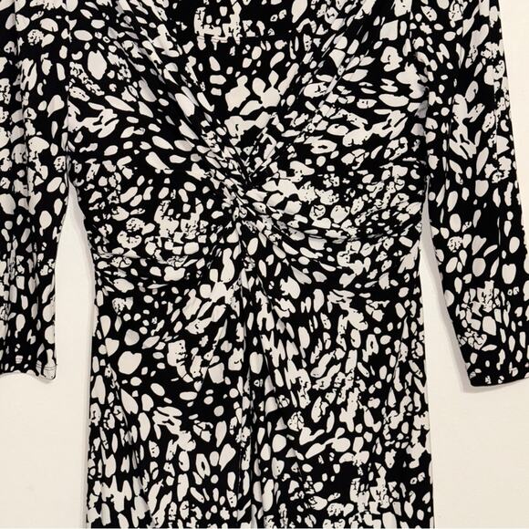 Chaps Black and White Long Sleeve Jersey Dress Size M - Picture 3 of 4